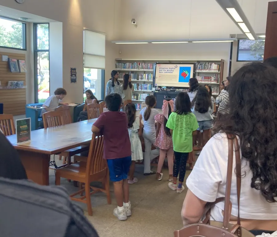 The library room during the first aid kit workshop